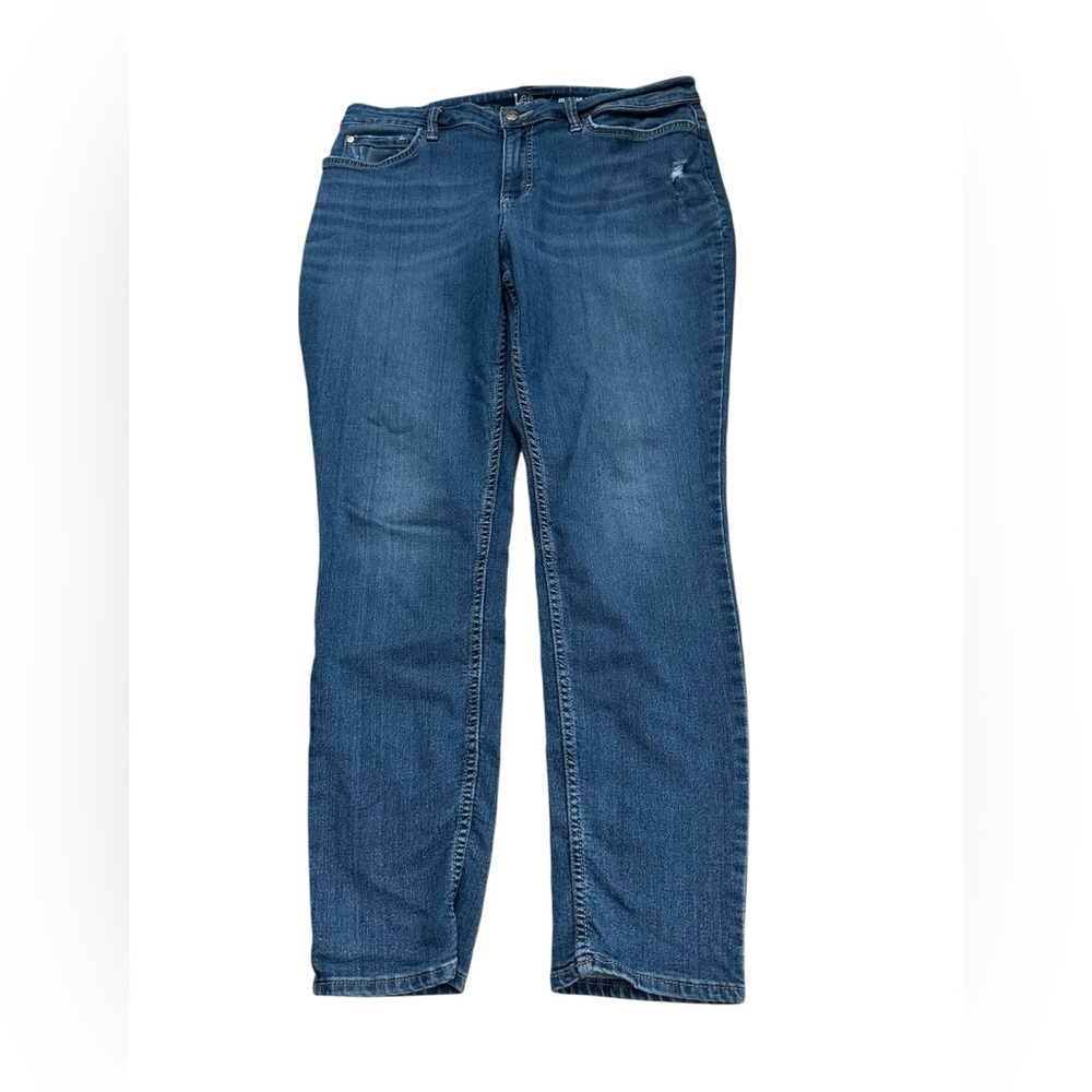 Lee Women's Medium‎ Wash Denim Skinny Jeans Large